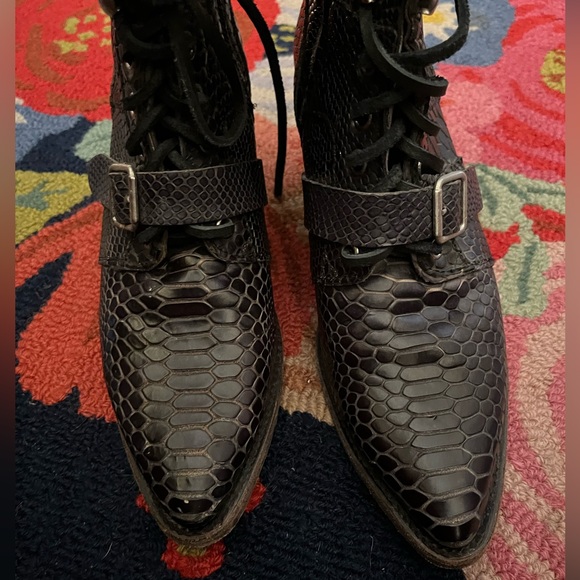 Freebird by Steven Fauna Black Snake Ankle Boots - Picture 6 of 6